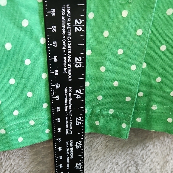 Shenanigans Womens Green Polka Dot Blouse Knit Sz Lg Button Front - Picture 3 of 8
